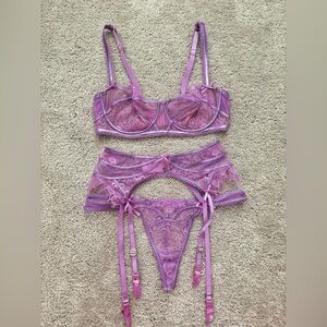 Honey Birdette Purple Lace Lingerie Set